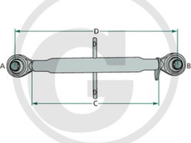 Topstang kat 1, 510-650 mm arbejdslængde